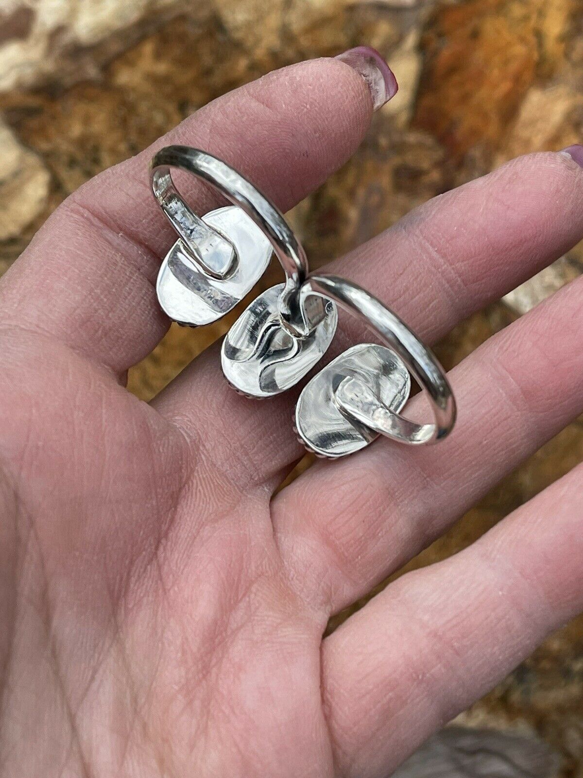 Handcrafted Purple Dream & Sterling Ring Adjustable
