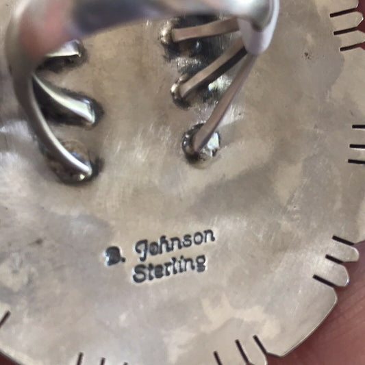 Navajo Cluster Multi Turquoise & Sterling Silver Ring Size 6