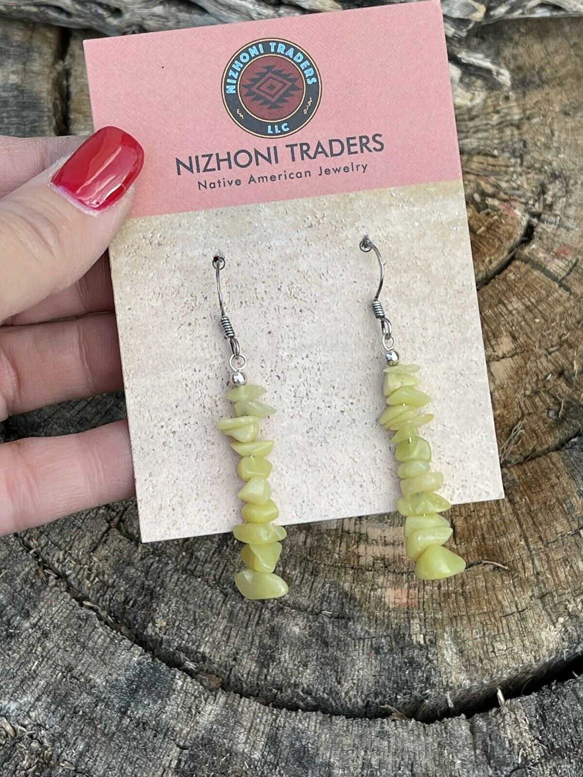 Handcrafted Sterling Silver Yellow Quartz Chip Dangle Earrings