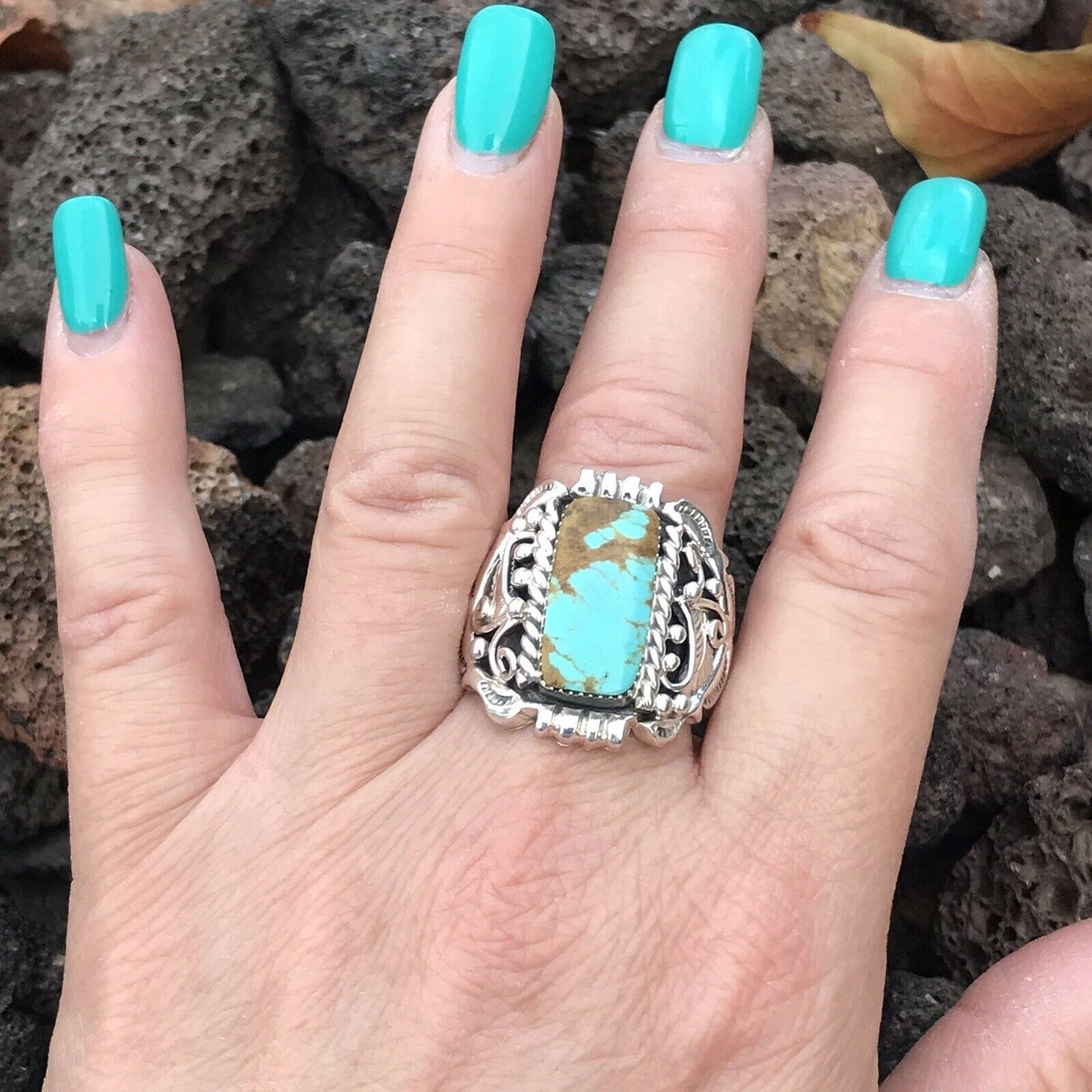 Beautiful Sterling Silver Royston Turquoise Ring