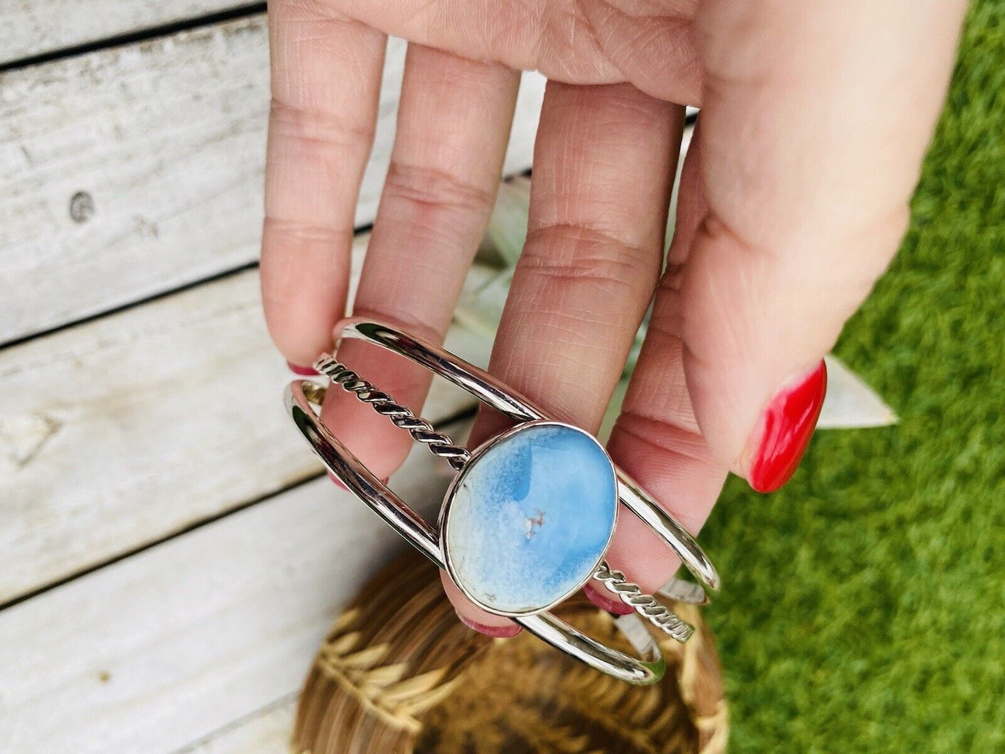 Handcrafted Golden Hills Turquoise Sterling Silver Cuff Bracelet