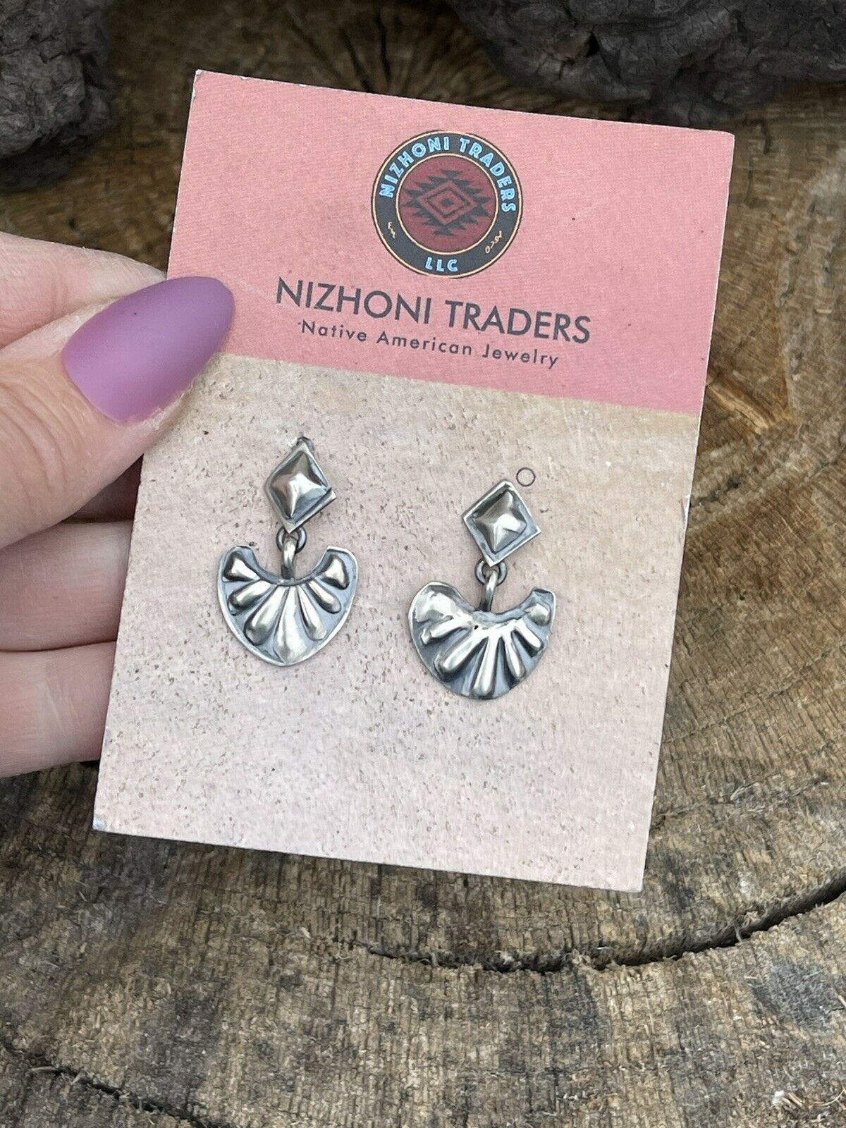 Navajo Sterling Silver Handmade Dangles Earrings