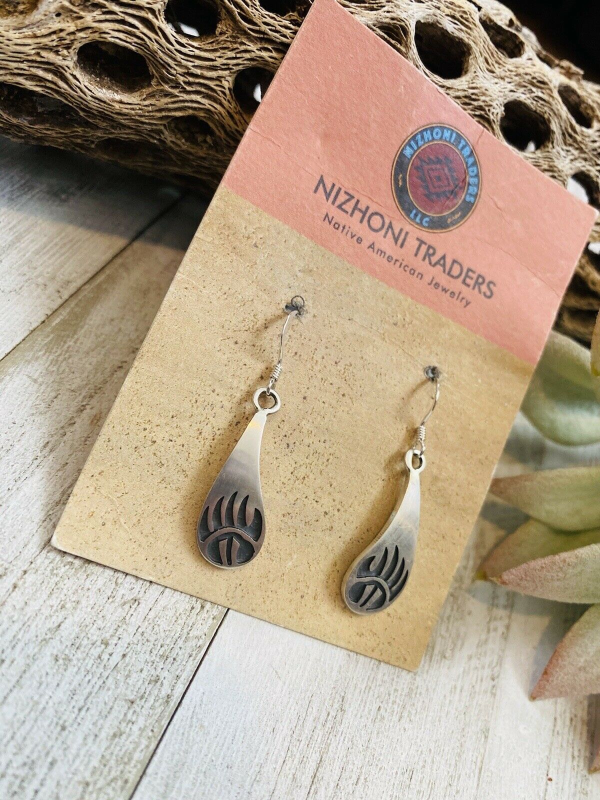 Handcrafted Sterling Silver Bear Paw Dangle Earrings