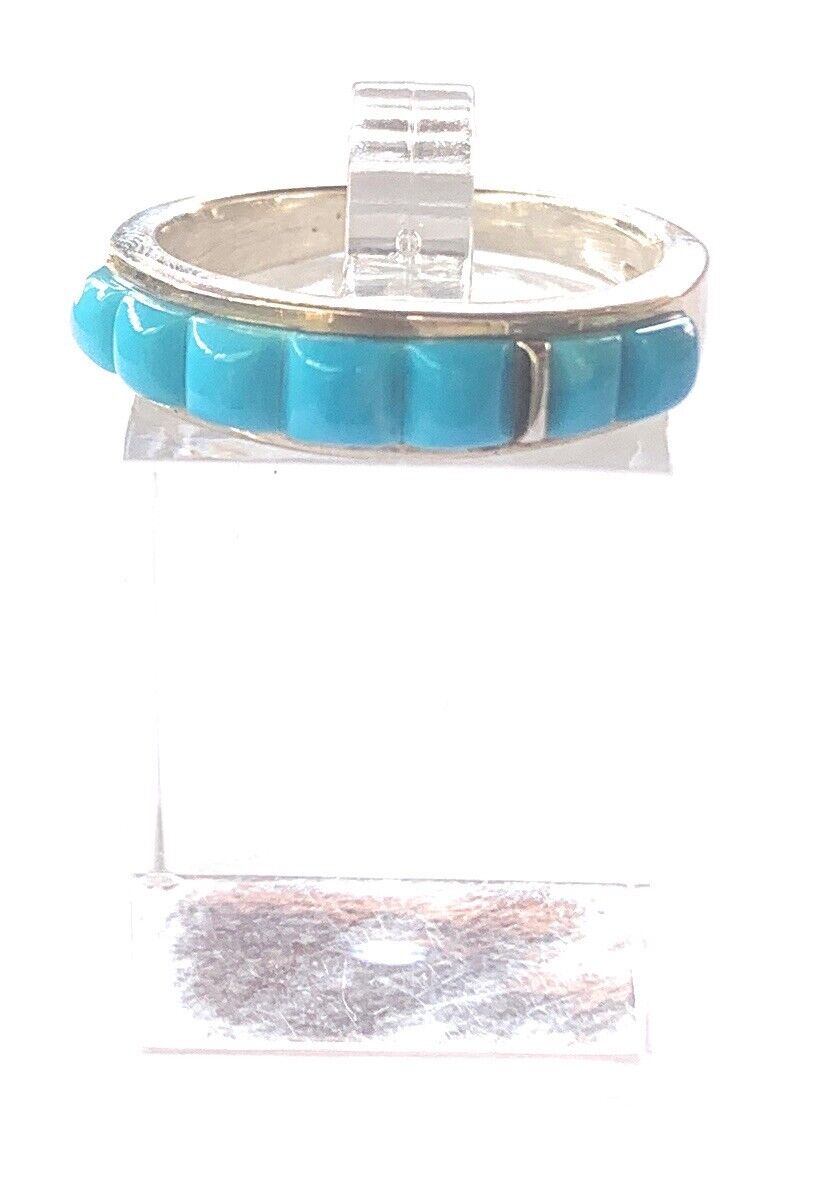 Handcrafted Turquoise  Sterling Silver Stacker