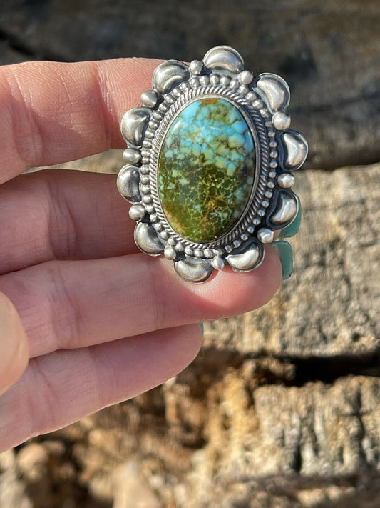 Sterling Silver Turquoise Statement Ring Size 6.5
