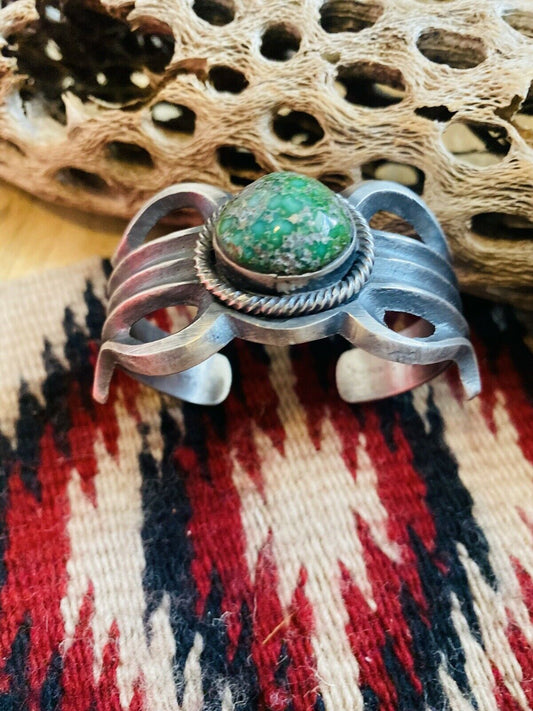Handcrafted Sterling Silver & Sonoran Gold Turquoise Cuff Bracelet