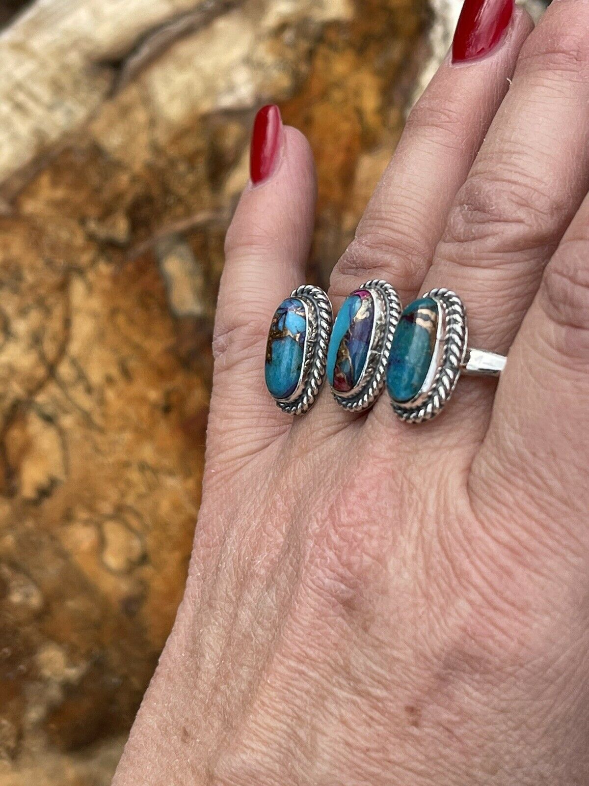 Handcrafted Purple Dream & Sterling Ring Adjustable