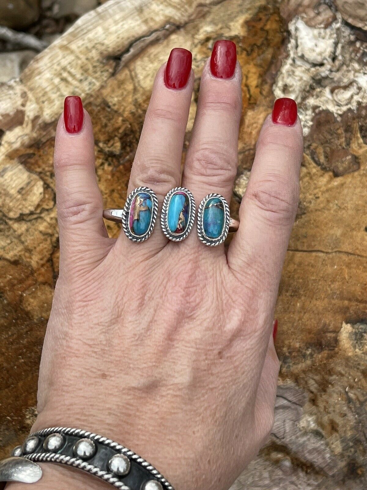 Handcrafted Purple Dream & Sterling Ring Adjustable