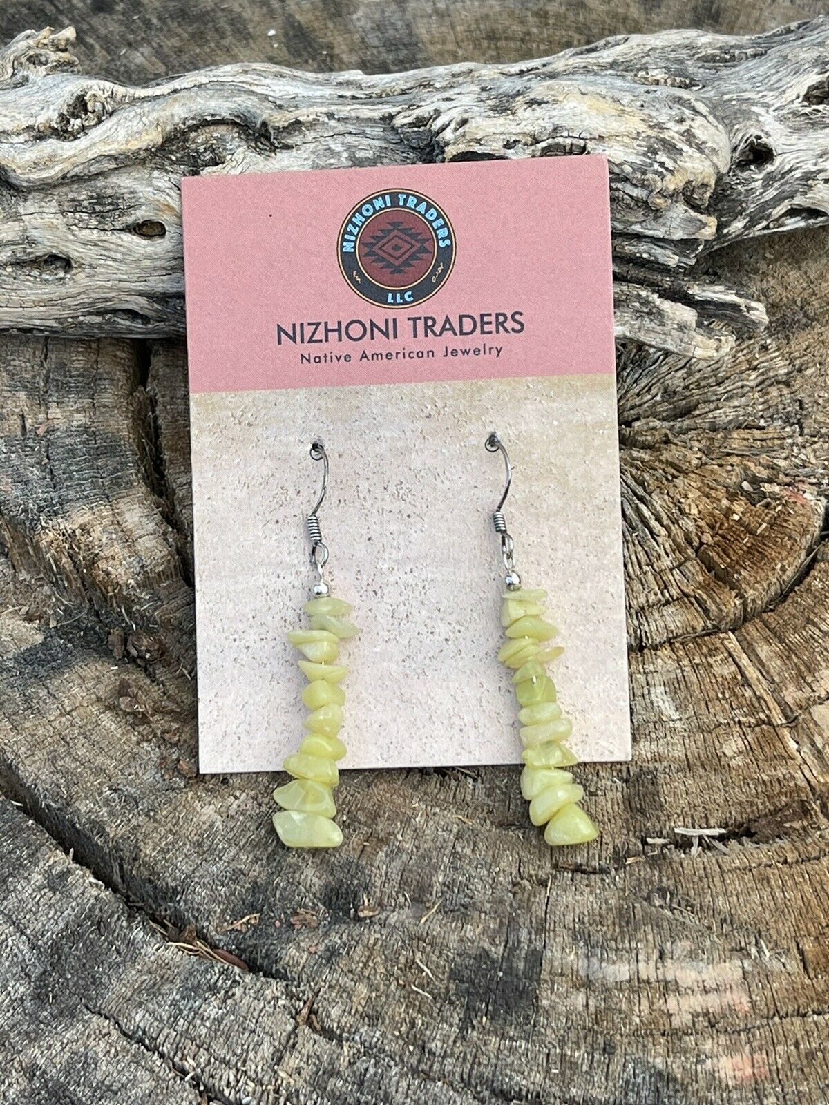 Handcrafted Sterling Silver Yellow Quartz Chip Dangle Earrings