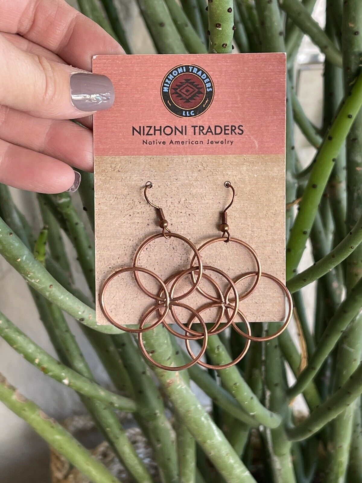 Navajo Copper Butterfly Twist Wire Dangle Earrings