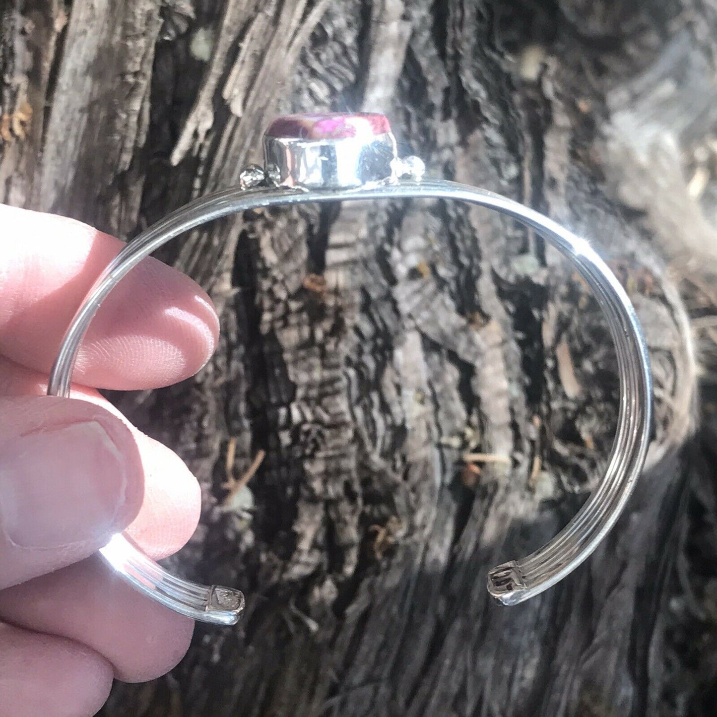 Handcrafted Pink Dream Mojave Sterling Silver Custom Cuff