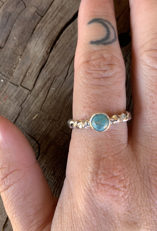 Handcrafted Turquoise Sterling Silver Braided Ring