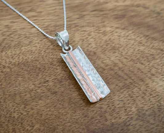 Copper Reflection Sterling Silver Pendant Necklace