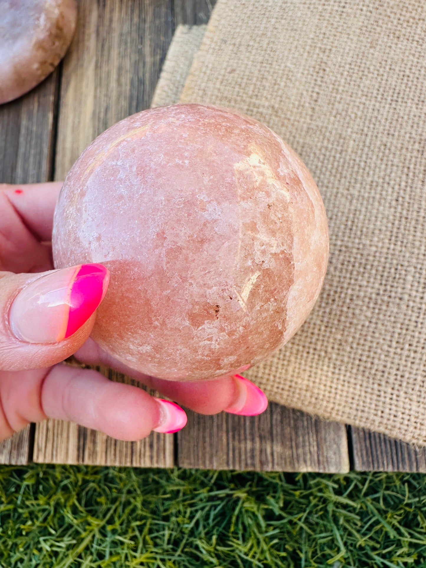 Nizhoni Crystals ✨  Pink Amethyst Geode Sphere