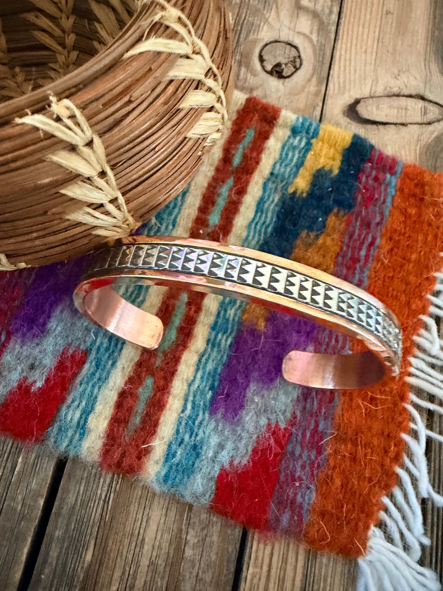 Handcrafted Copper & Sterling Silver Cuff Bracelet