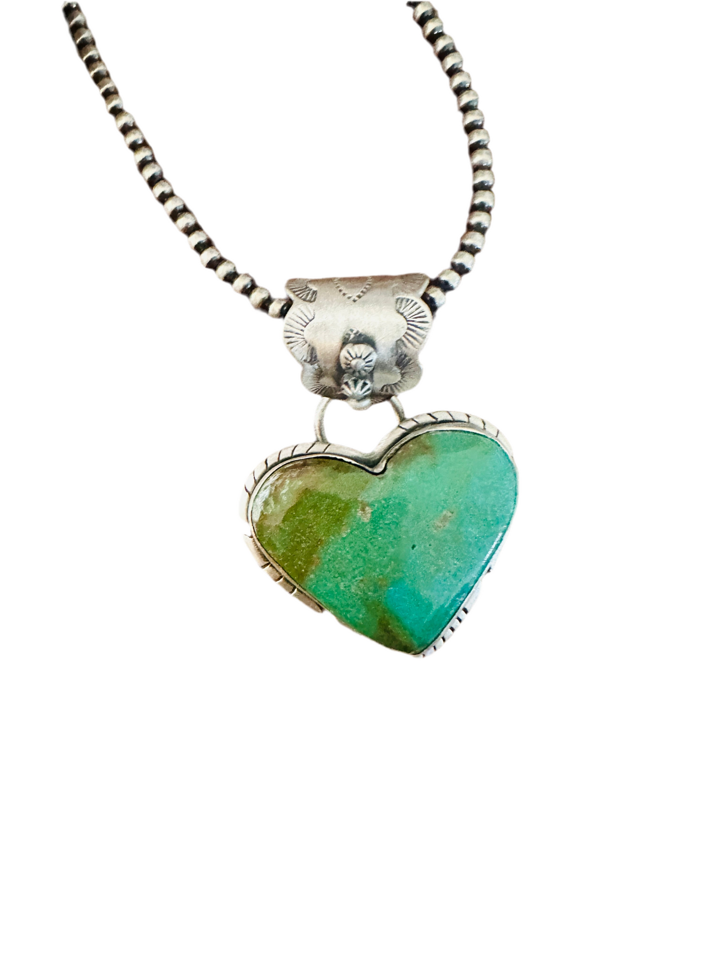 Handmade Turquoise & Sterling Silver Heart Pendant