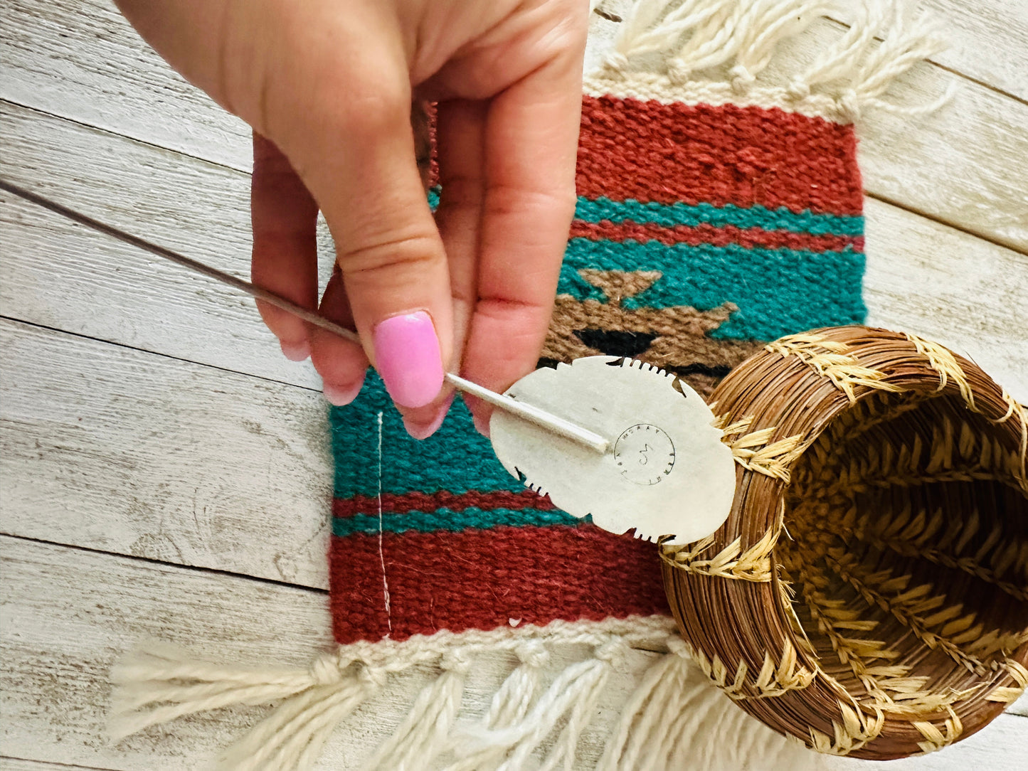 Handcrafted Turquoise & Sterling Silver Hair Pin