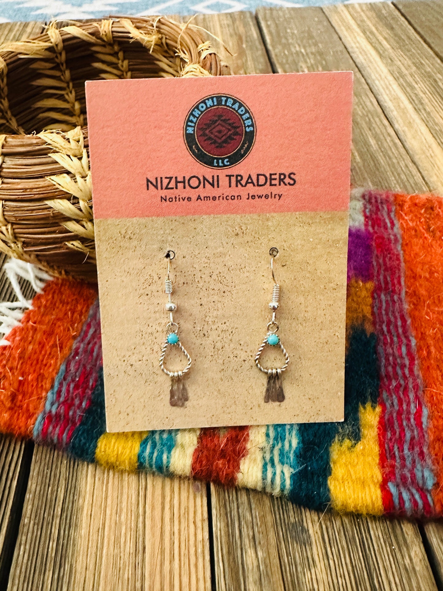 Handcrafted Turquoise & Sterling Silver Tassel Dangle Earrings