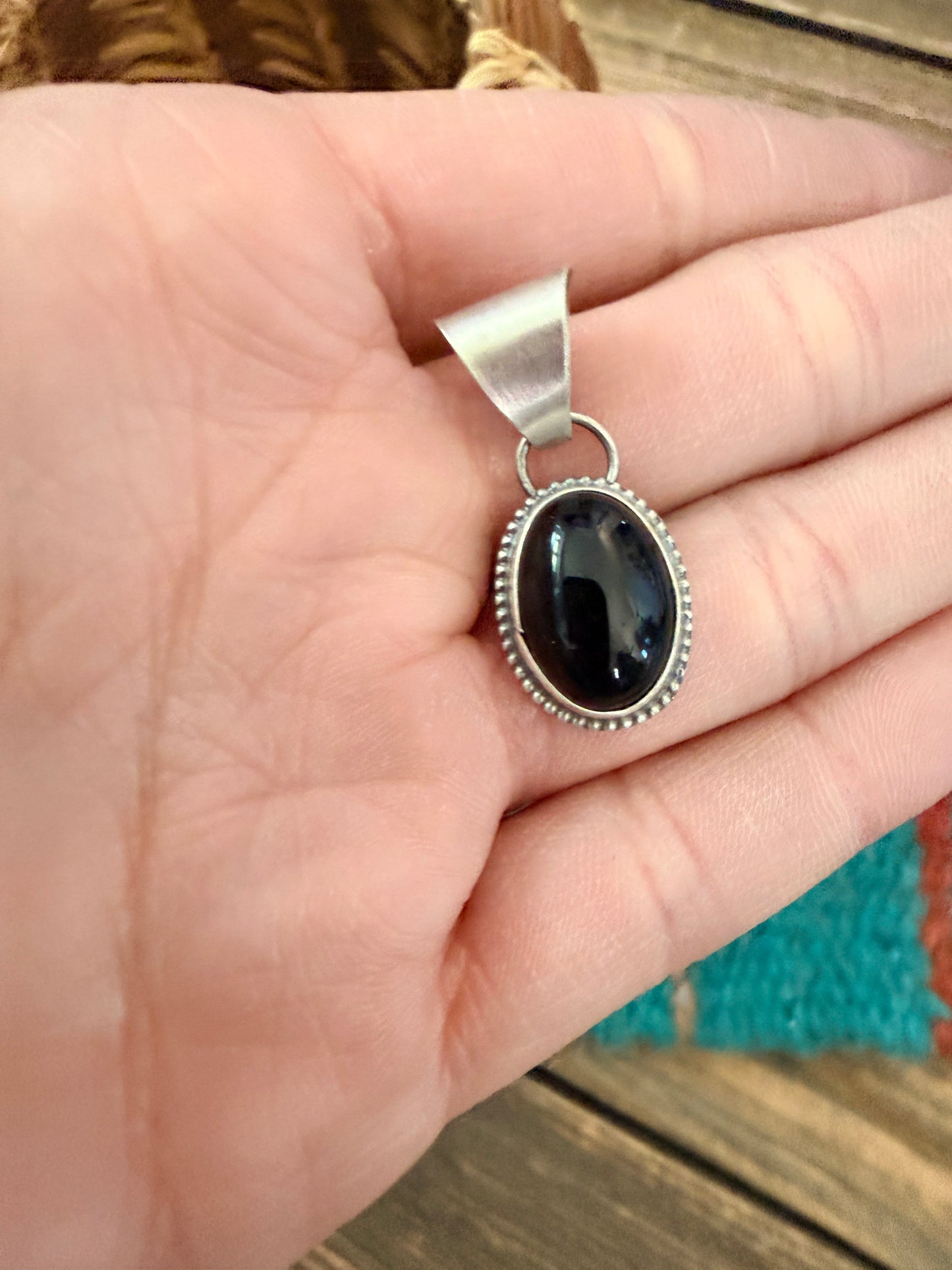 Handcrafted Sterling Silver & Onyx Pendant