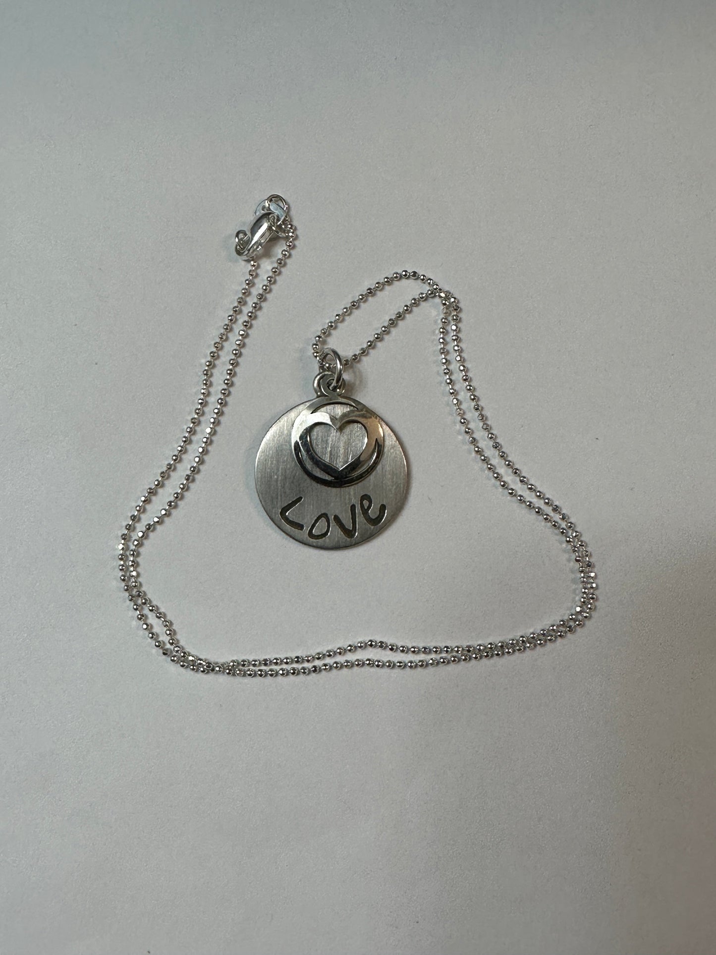 Sterling Silver Love Pendant Necklace