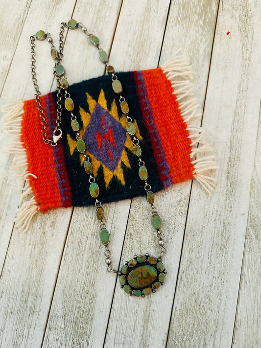 Handcrafted Sterling Silver & Royston Turquoise Necklace by Jacqueline Silver