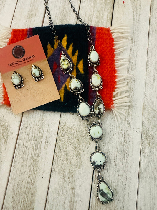 Handcrafted Sterling Silver & Palomino Turquoise Necklace Set by Betty Tom