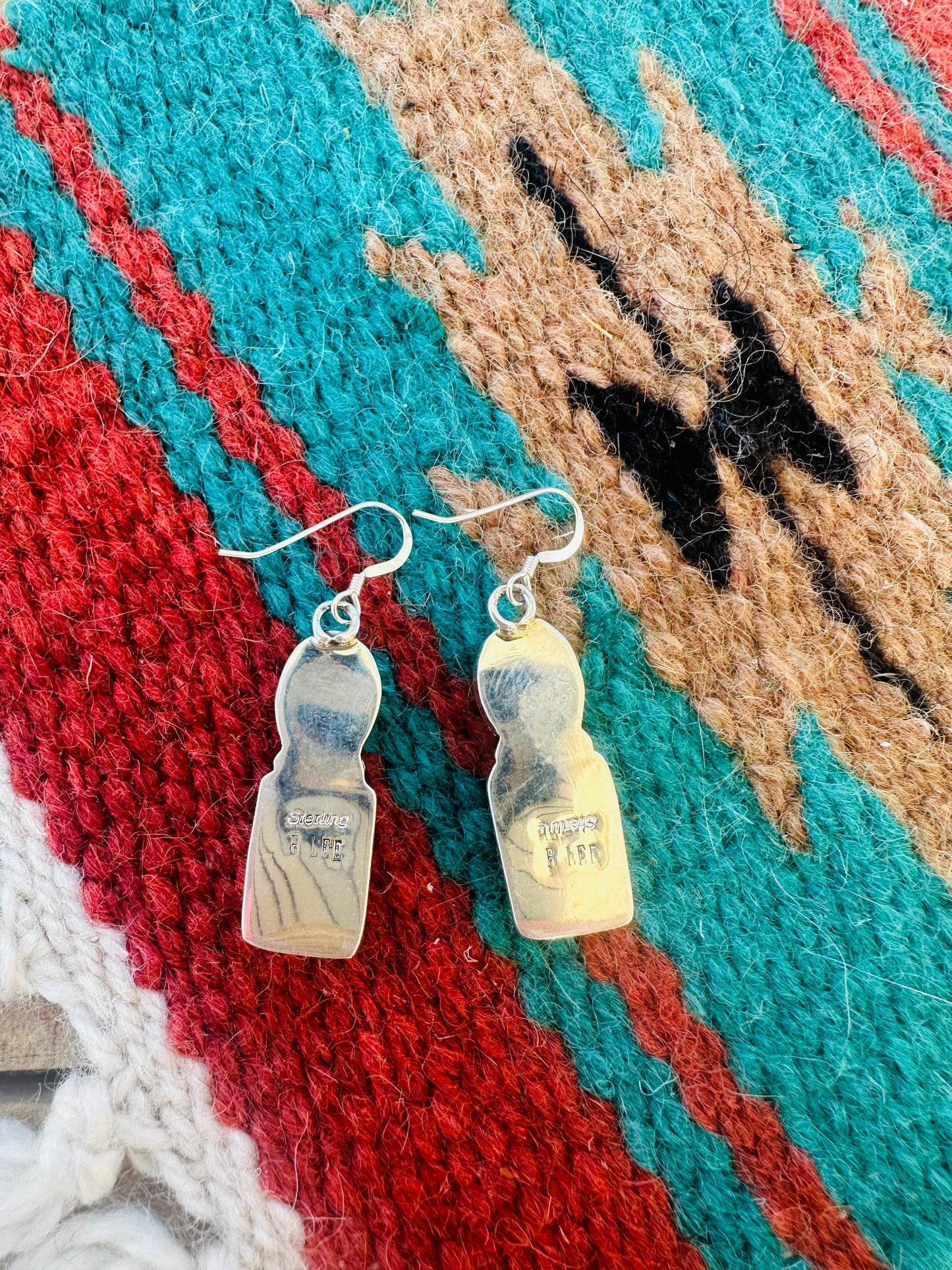 Handcrafted Rainbow Calsilica & Sterling Silver Dangle Earrings