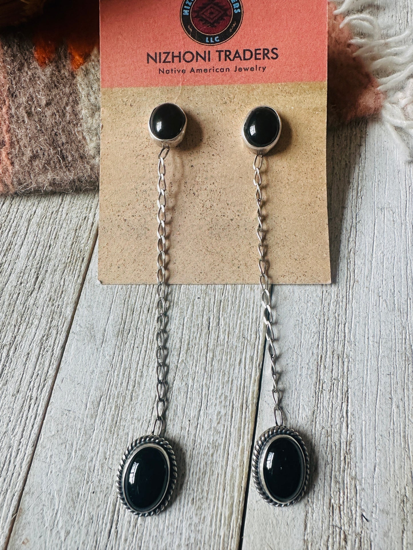 Handcrafted Sterling Silver & Black Onyx Dangle Earrings