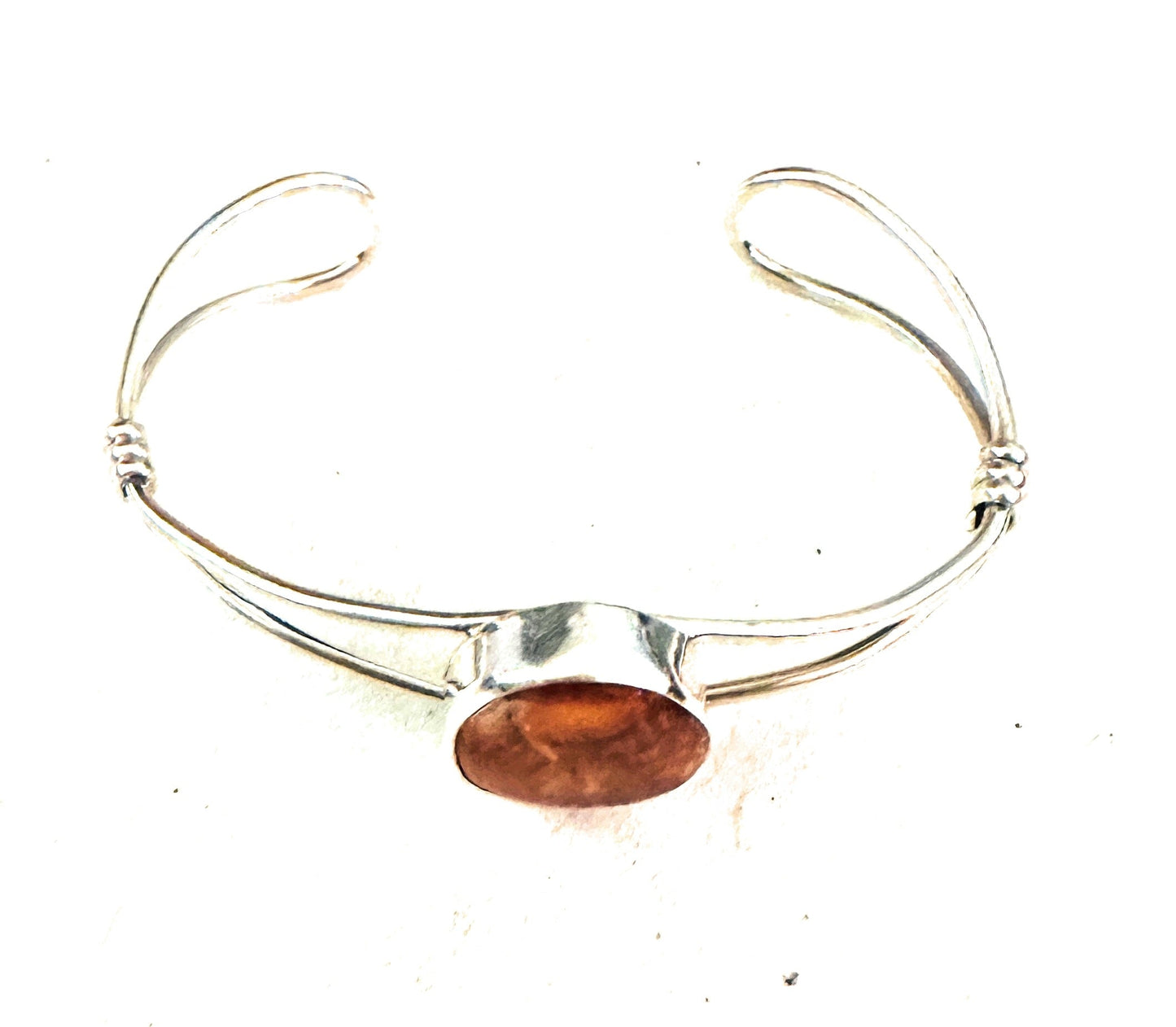 Handcrafted Sterling Silver & Orange Spiny Oyster Cuff Bracelet