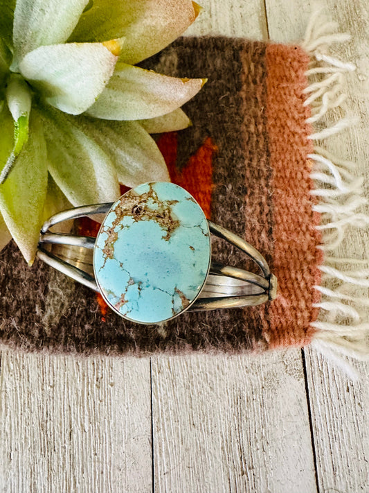 Handcrafted Golden Hills Turquoise & Sterling Silver Cuff Bracelet