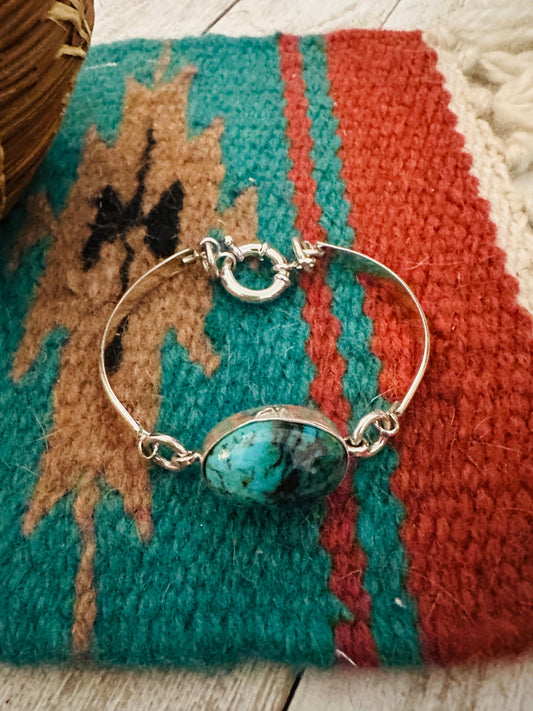 Handcrafted Turquoise & Sterling Silver Floating Link Bracelet