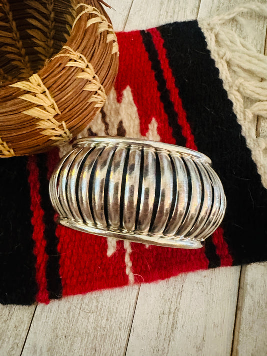 Handcrafted Rolled Sterling Silver Cuff Bracelet
