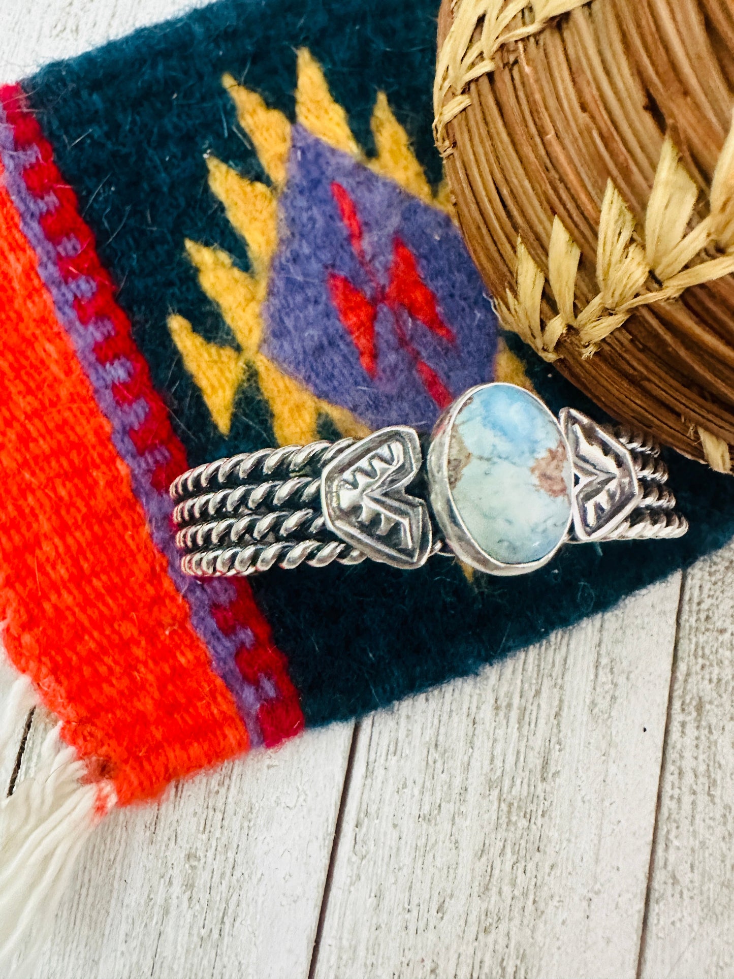 Handcrafted Sterling Silver & Golden Hills Turquoise Cuff Bracelet