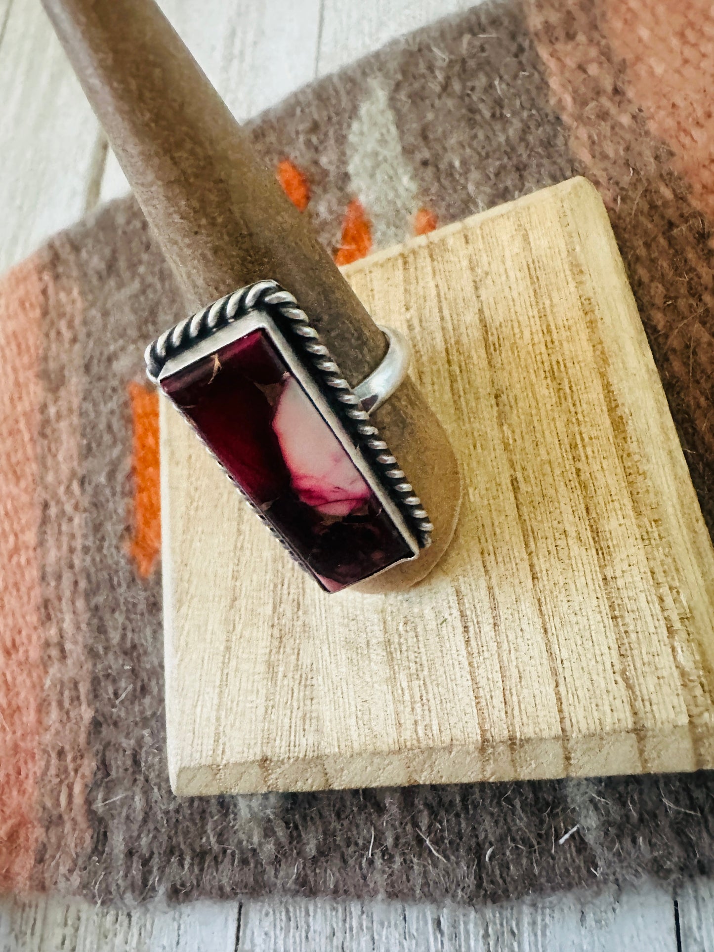 Handcrafted Sterling Silver & Rose Dahlia Adjustable Ring