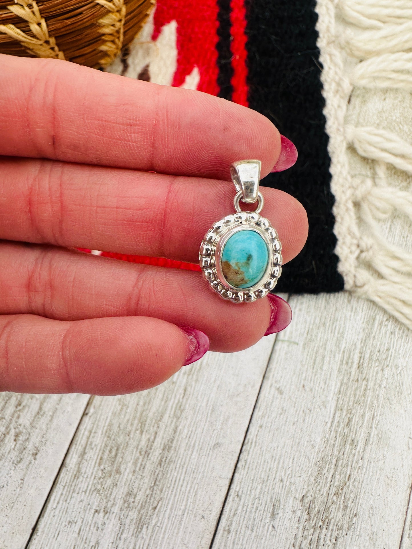 Handcrafted Sterling Silver & Turquoise Pendant