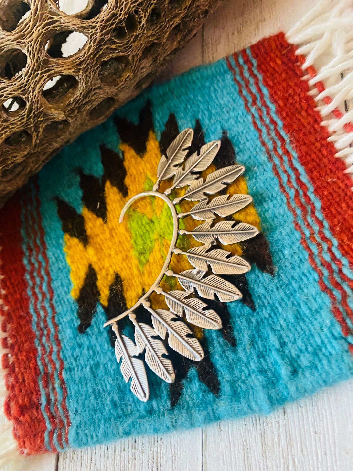 Handcrafted Sterling Silver Feather Cuff Earring