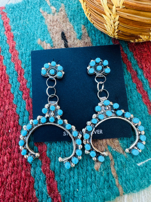 Handcrafted Turquoise & Sterling Silver Naja Dangle Earrings