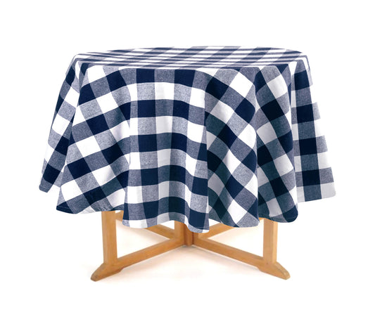 Navy Blue Round Tablecloth