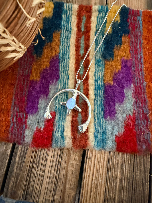 Handcrafted Sterling Silver & Opal Naja Pendant by Joseph Martinez