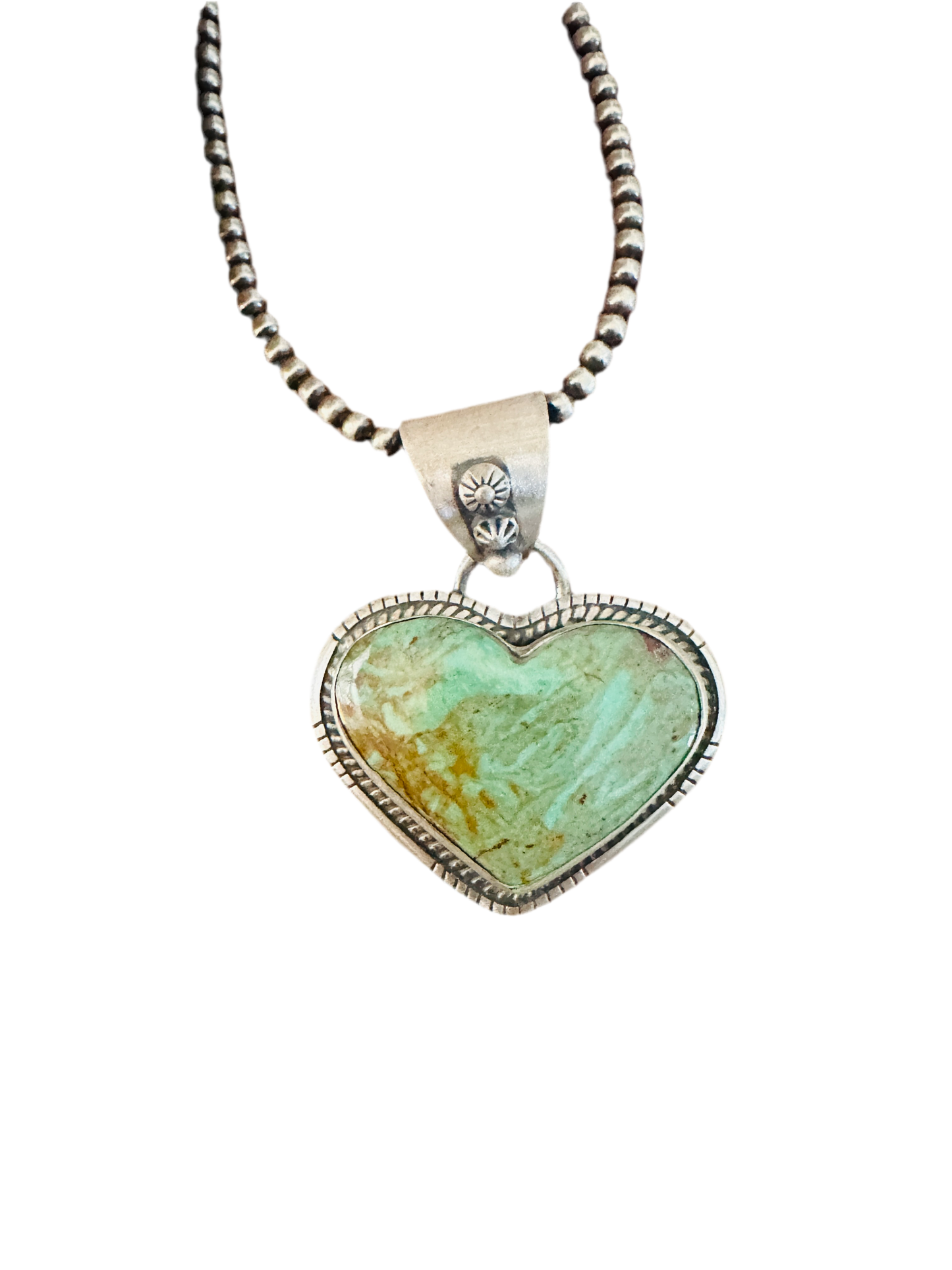 Handmade Turquoise & Sterling Silver Heart Pendant