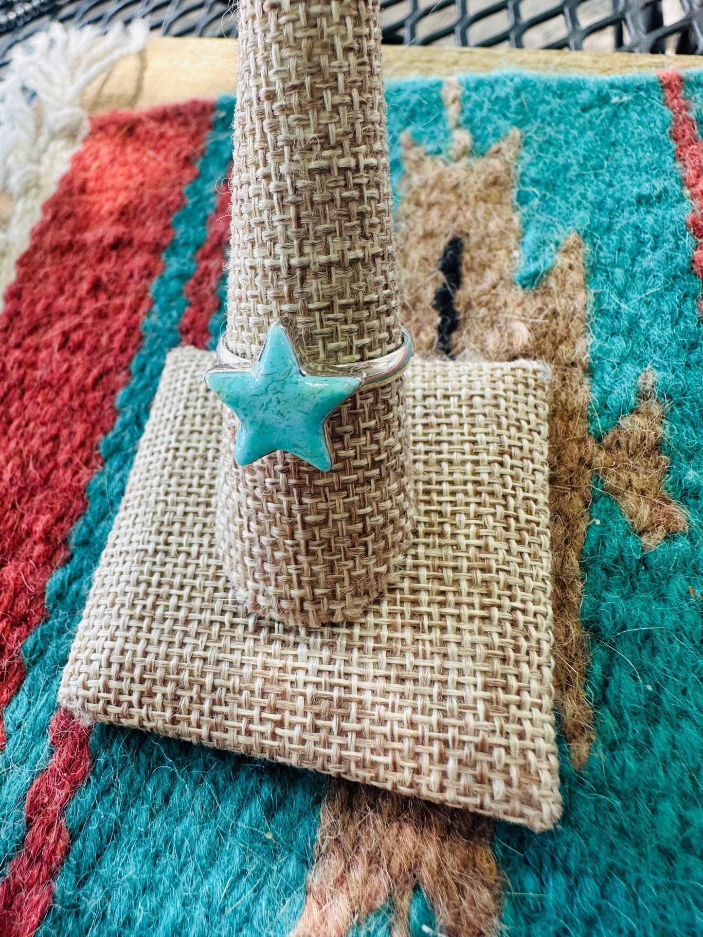 Handmade Sterling Silver &  Turquoise Star Ring