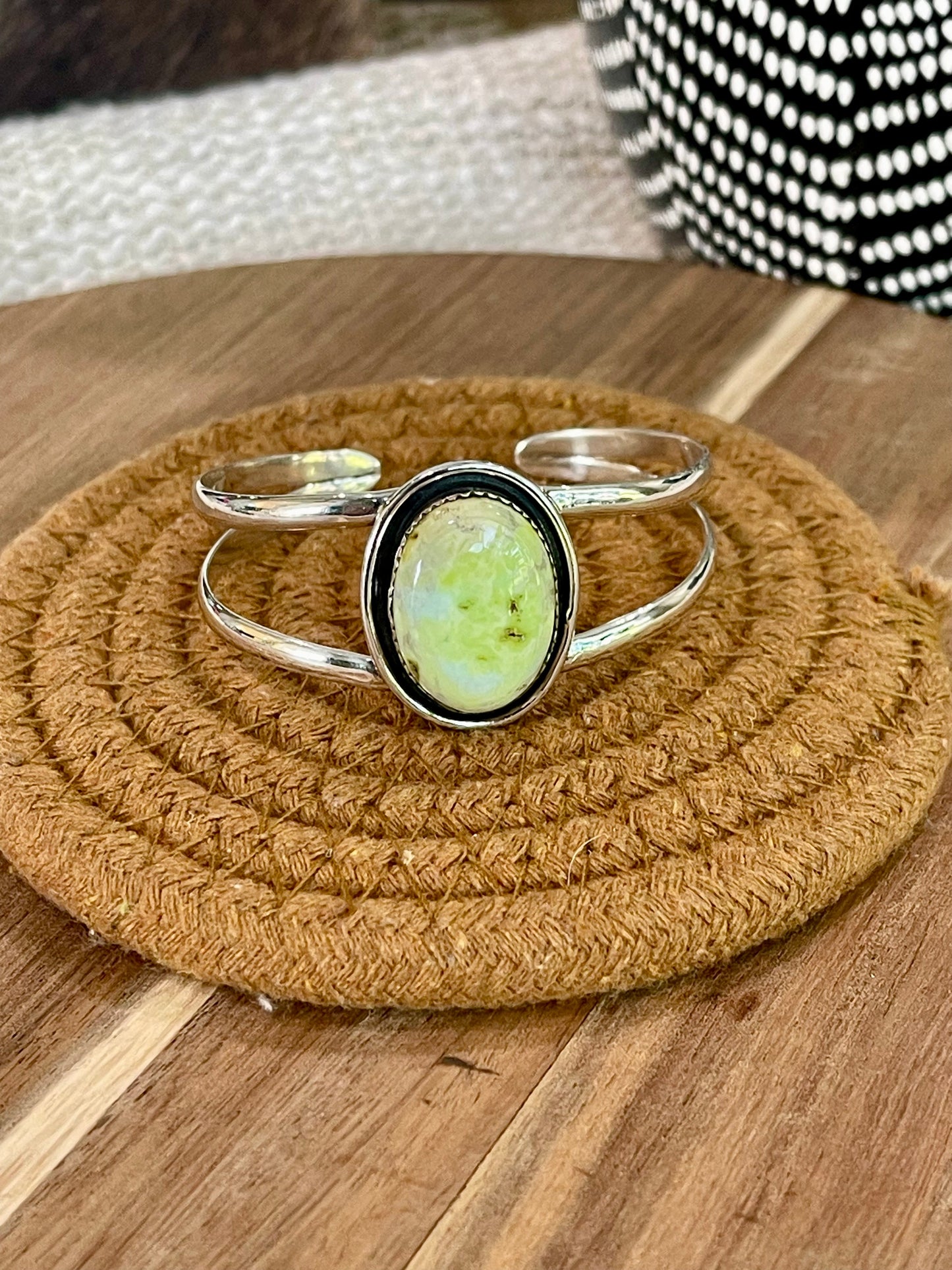 Beautiful Handmade Sterling Silver & Palomino Cuff Bracelet