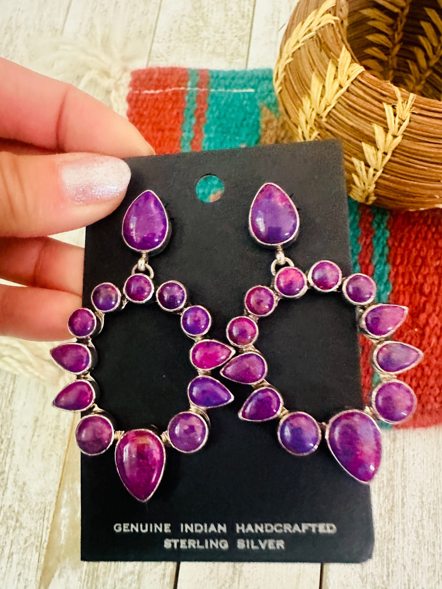 Handcrafted Purple Dream Mohave & Sterling Silver Dangle Earrings