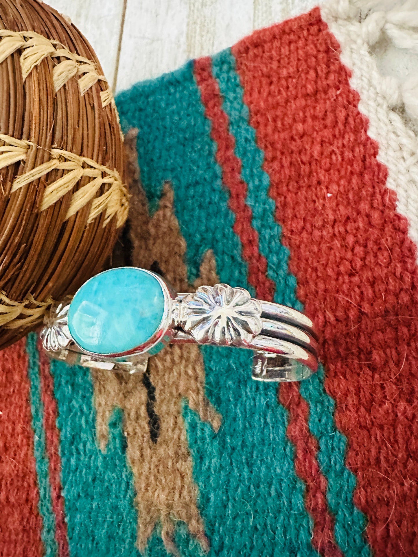 Handcrafted Turquoise & Sterling Silver Cuff Bracelet