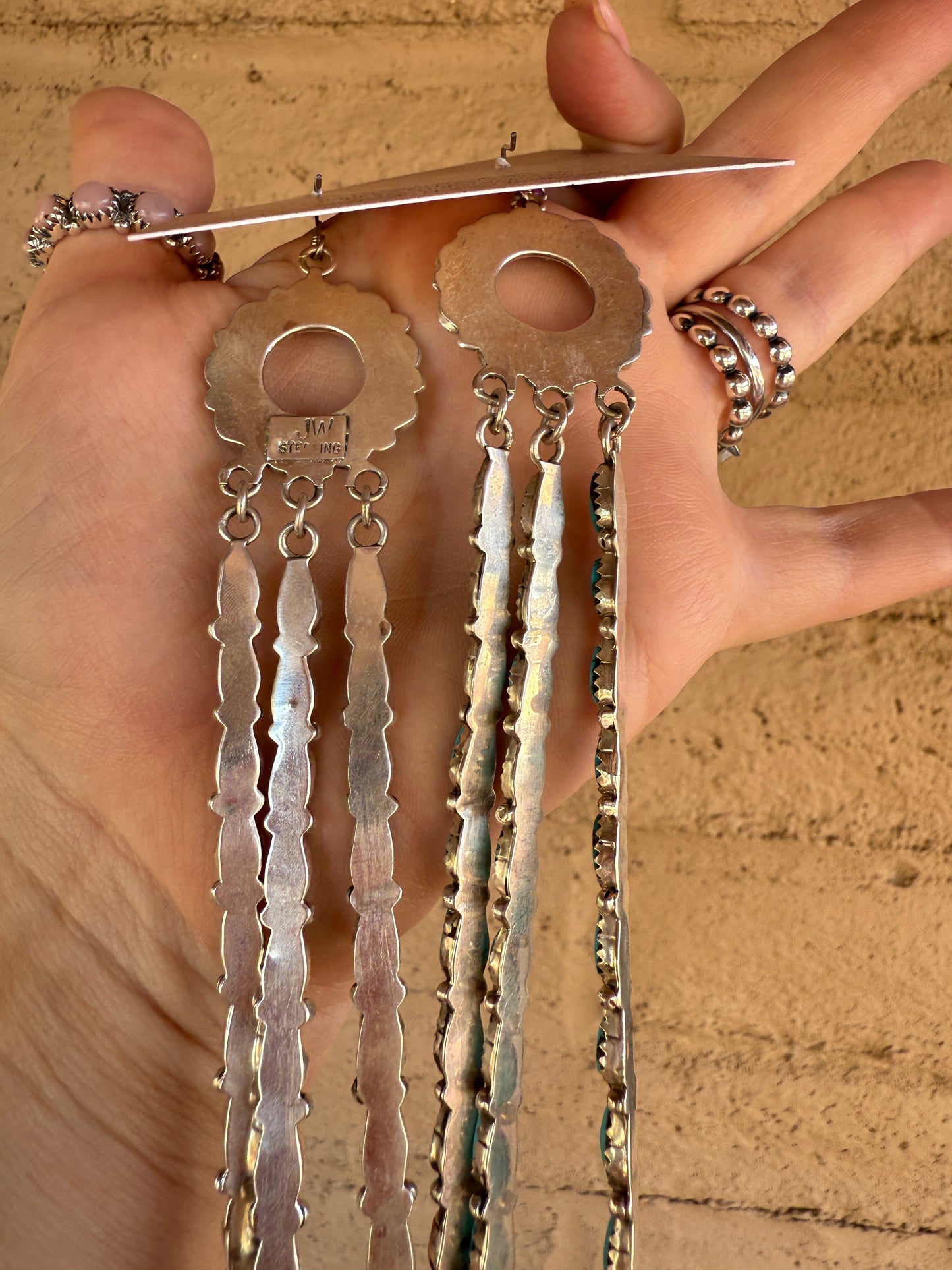 Handcrafted Sterling Silver & Kingman Turquoise Dangle Earrings By Juliana Williams