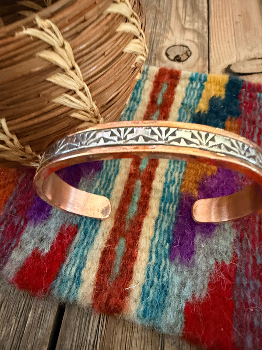 Handcrafted Copper & Sterling Silver Cuff Bracelet