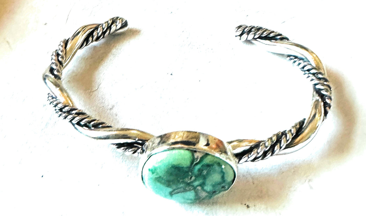 Handcrafted Carico Lake Turquoise & Sterling Silver Cuff Bracelet