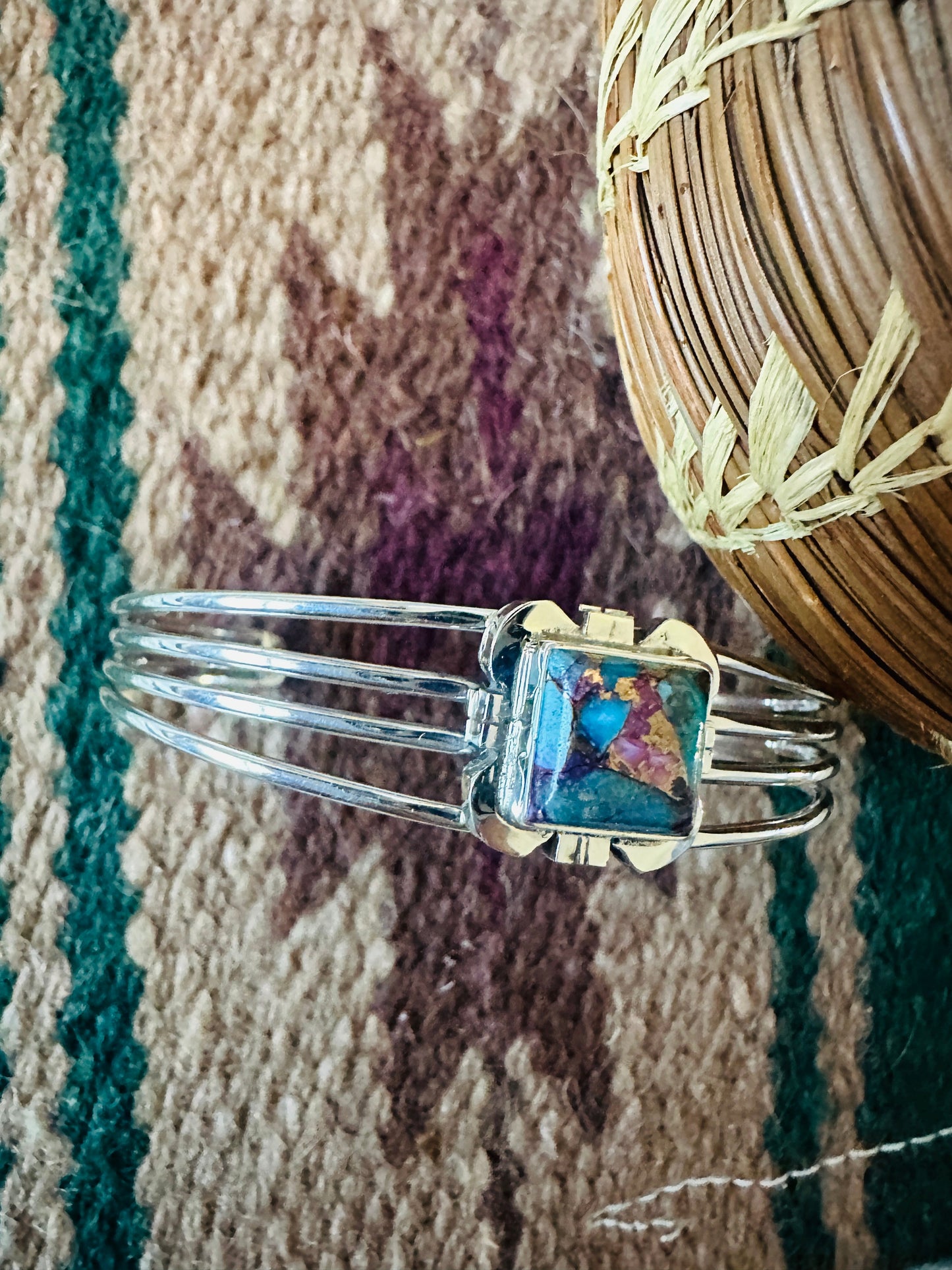 Handcrafted Sterling Silver & Pink Dream Mojave Cuff Bracelet