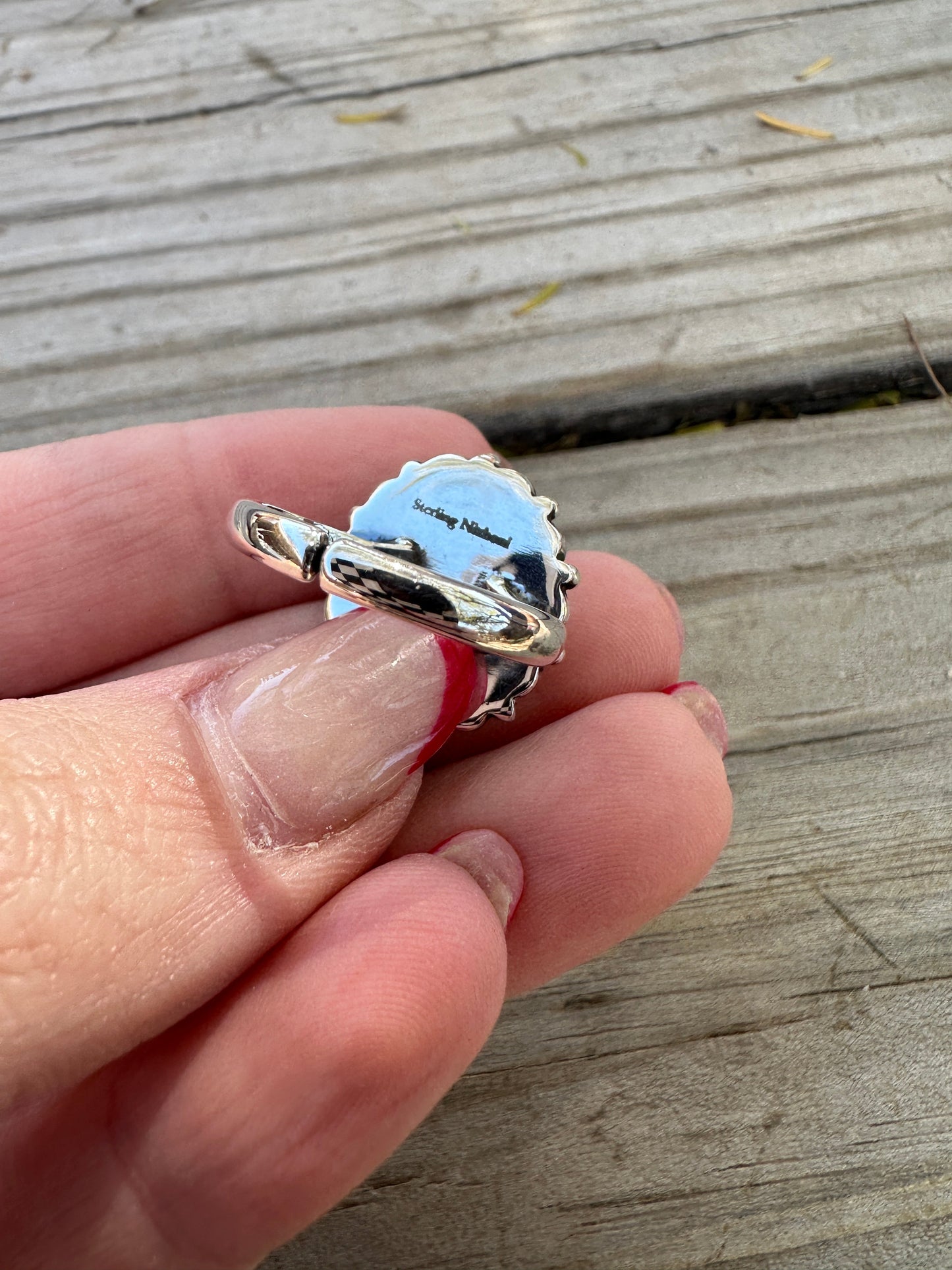 Marigold Handmade Adjustable Turquoise Sterling Silver Flower Ring