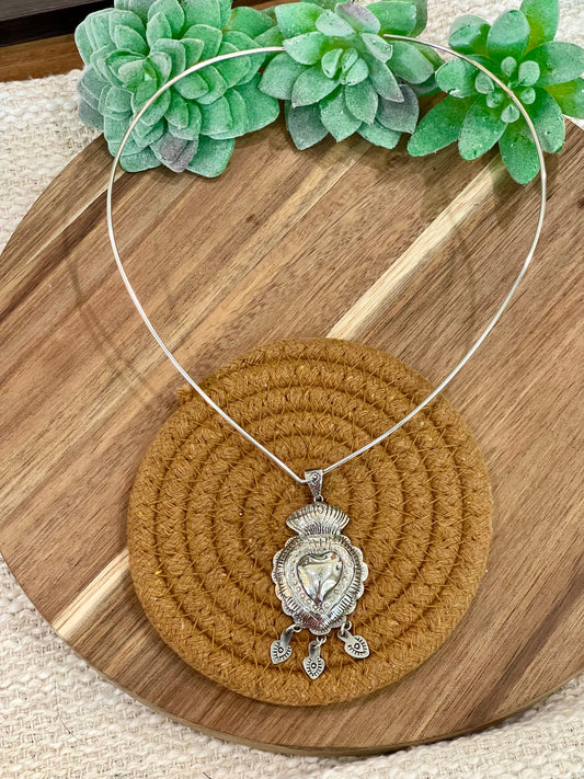 Handmade In Mexico Sterling Silver Wire Adjustable Necklace